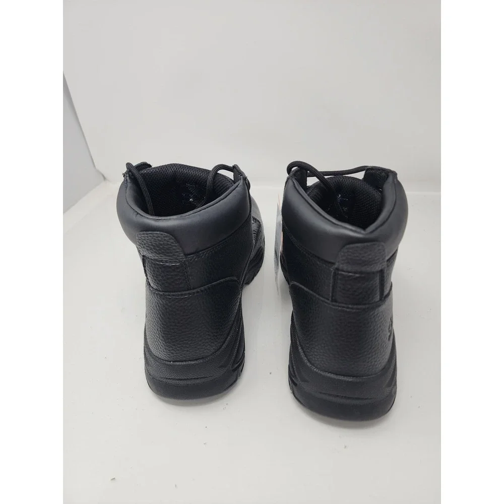S Sport Mens Elton Steel Toe Work Boots Black Leather Casual Size 9